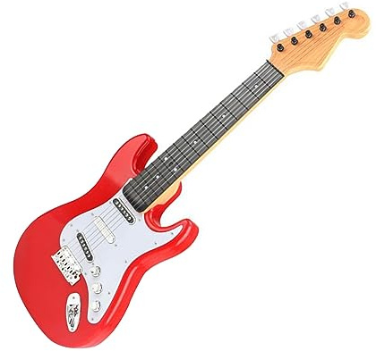 FILFEEL Giocattolo per Chitarra Elettrica per Bambini - Strumento Musicale Multifunzionale per Gioco, Ragazzi e Ragazze, Portatile e Sicuro (rosso)