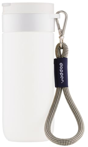 Dopper Wrist Cord – vit muggring – sandsvart – bärrem för resemugg – robust handledsrem perfekt för resor