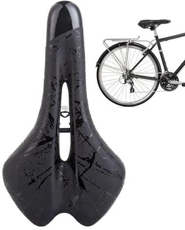 Smal sittdyna för cykel – 15 x 28 cm, gel cykelsadel, ihålig andningsbar struktur, stötdämpande PU-stoppning, slitstarkt stålskensstöd | slitstarkt säte, väg, berg, pendling
