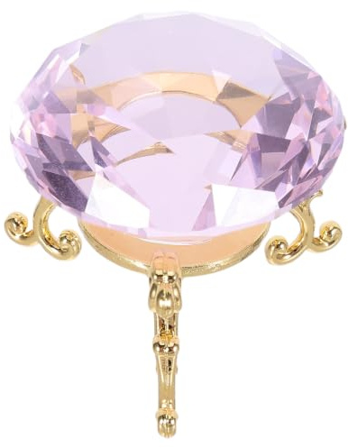 LAPYAPPE Facetterad Konstgjord Kristalldiamant Glasprydnad med Guldstativ för Smyckesdisplay Bröllopsbord och Elegant Hem Kontorsdekoration