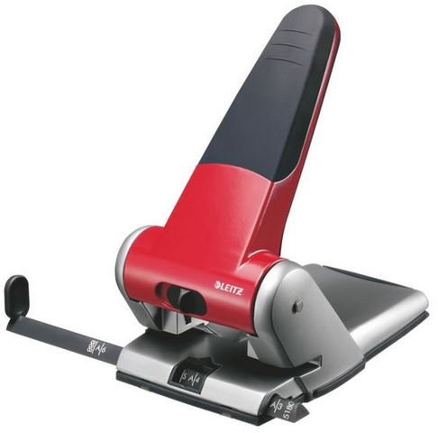 Leitz 5180 extrastarker Registraturlocher langer Hebel Stanzleistung 65 Blatt à 80 g/m² rot (1, rot)