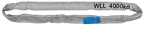 PETEX WLL - Eslinga redonda, capacidad de carga: 4000 kg, longitud 2 m, circunferencia 4 m, según DIN EN 1492-2, color gris