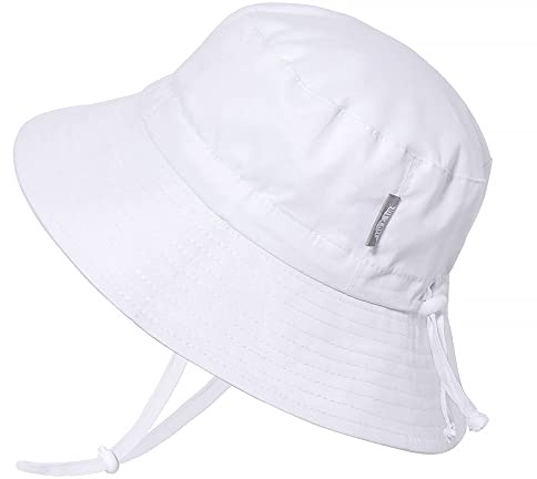 Jan & Jul Cappello da Sole per Bambina, Cotone Traspirante (Taglia: 6-24 Mesi, Bianco)