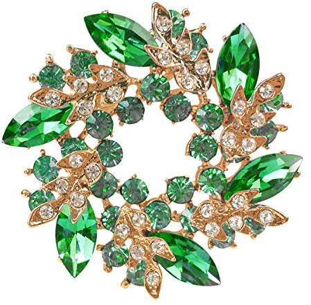 Mecool Bauhinia Brooch Pin for Women Flower Brooch Elegant Simulated Crystal Brooches