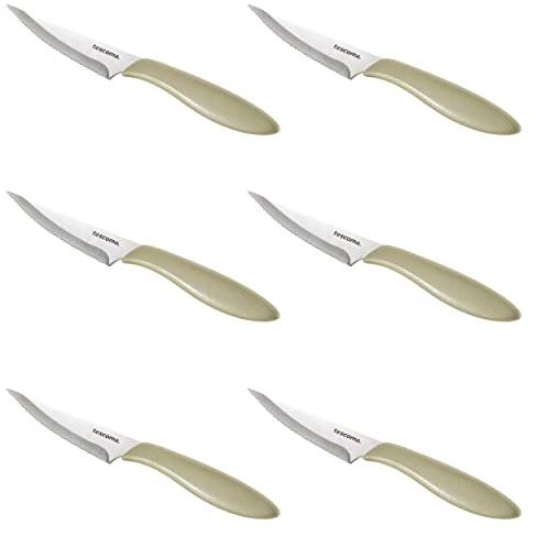 Tescoma Coltelli per Pizza, Set 6 Pezzi, Lunghezza Lama 10 cm, Beige, linea Presto
