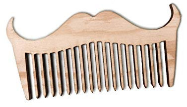 Wooden Beard & Moustache Comb - Fun Pocket-Sized Natural Anti-Static Comb for Men - Gift for Him