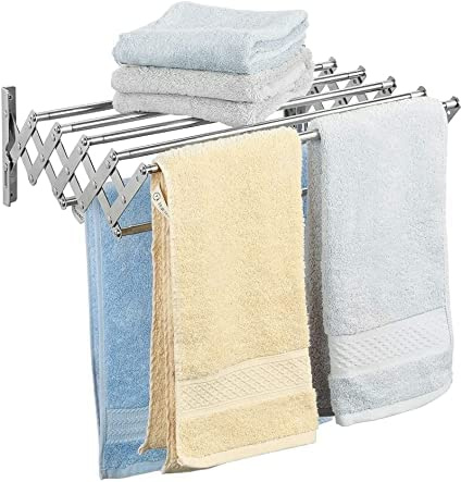 Usknxiu Racks Tendedero de Pared Tendedero de Pared de Acero Inoxidable Tendedero de Tijera Tendedero Extensible (80 * 36cm)