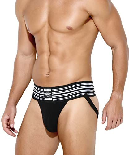 Casey Kevin Jockstrap stringtrosa för män, tanga, sportunderkläder, sportjock, ventilerande, underkläder, F1-svart, L