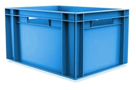 HomeHQ 6x 20L Euro Stacking Container, Plastic Garage, Warehouse Storage Boxes 6 Pack (BLUE)