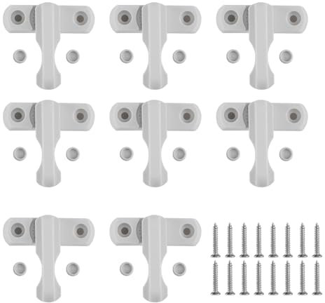 8 pezzi di protezione anti-effrazione, serratura per finestre, serrature di sicurezza per finestre, porte e finestre (bianco)