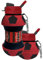Borraccia Calcio squadra del cuore in Silicone per Ragazzi bambini e adulti- Regalo sportivo Senza BPA, Cannuccia, A Tenuta Stagna, Durevole Ed Ecologica, 550 ml (ROSSO-NERI)