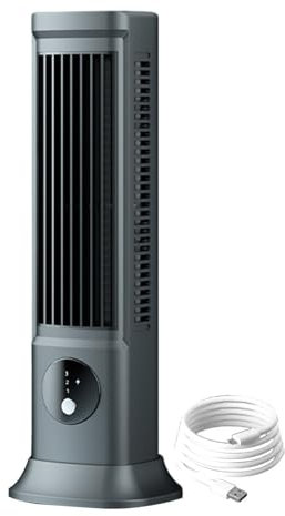 Mini climatiseur personnel - Petit ventilateur de climatiseur avec boîte à 3 vitesses et alimentation USB | Refroidisseur de bureau oscillant de voiture pour voiture, chambre à coucher, climatisation