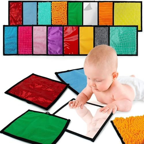 1 Set Tappetino Per Lo Sviluppo Sensoriale Del Bambino Varie Texture Lavabile In Lavatrice Pieghevole L'apprendimento Tattile Tappetino Lo Sviluppo Sensoriale Portatile Riconoscimento
