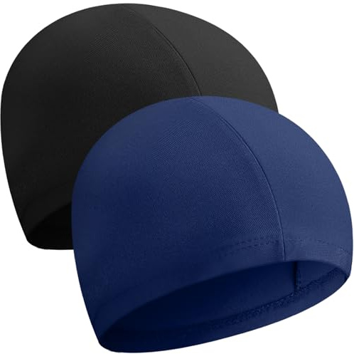 Vyuwast 2Pcs Polyester Cloth Swimming Caps for Adult Teenager | Comfortable Light Swimming Caps Super Stretch No Pull Hair Swim Hats for Long and Short Hair