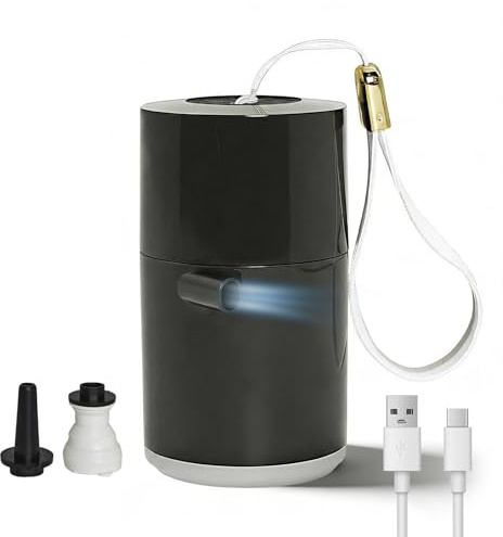 Pompe à air électrique, batterie rechargeable 1300 mAh avec lumière LED, 4,0 kPa - Pompe électrique avec 2 buses d'air pour camping, piscine, flotteur, matelas gonflable, bouée