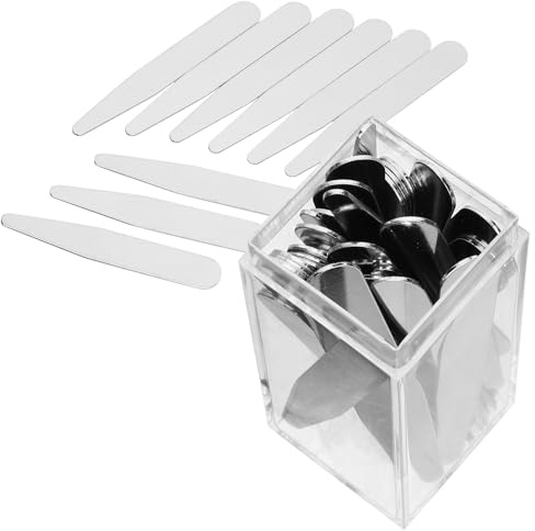 NIYANGLE Ferma-colletto in Acciaio Inox 40 Pezzi per Camicie da Uomo, Stecche Metalliche per Colletto 63,5mm e 56mm, Supporti Riutilizzabili per Mantenere la Forma del, Adatti