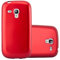 Cadorabo Hülle kompatibel mit Samsung Galaxy S3 MINI Schutzhülle TPU Silikon Case Metallic Design Slim Kratzfest Weiche Gummi mit Rundumschutz Case Hülle für Galaxy S3 MINI in Rot