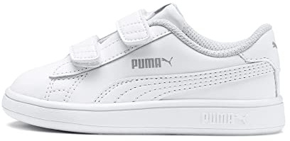 PUMA Unisex Baby Puma Smash v2 L V Inf Sneakers, Puma White-Puma White, 22 EU