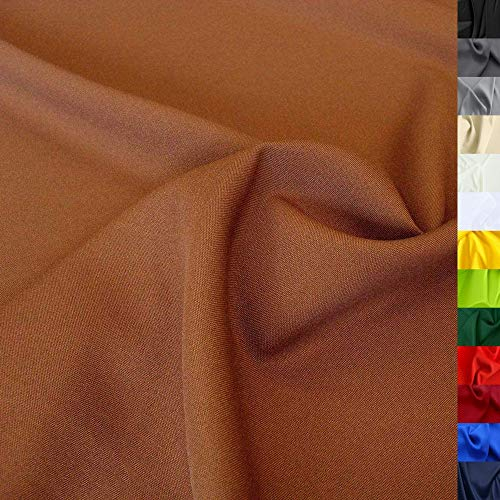 TOLKO 1m Modestoff | Dekostoff universal Stoffe zum Nähen Meterware Dekorieren | Blickdicht knitterarm 150cm breit Schoko Braun Bekleidungsstoffe Dekostoffe Vorhangstoffe Nähstoffe Patchwork Deko