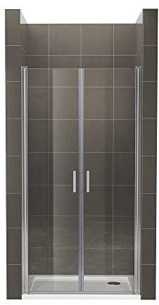 Duschtür STELLA 100x190 cm Nischentür Verstellbereich von 100-103 cm, Höhe: 190 cm, Duschabtrennung aus 6 mm durchsichtigem ESG Sicherheitsglas mit Nanobeschichtung - Alle Größen AC