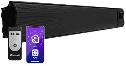 Klarstein Stufa Elettrica a Basso Consumo Colonna Elettrica Da Giardino 2400W Radiatore Elettrico Pannello Radiante Infrarossi Con Telecomando Riscaldatore Elettrico Smart WiFi App, IP44 Senza CO2
