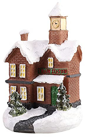 LICHENGTAI Pueblos Navideños con Luz, Juego de Casa de Pueblo de Navidad Decoracion de Luces LED Adorno de Mesa de Escena de Pueblo de Navidad, Escena de Navidad Casas de Pueblo