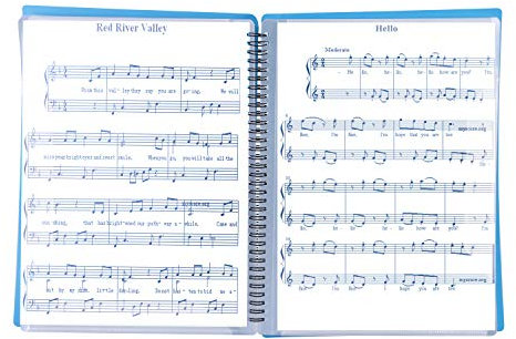 Dokumentenmappe A4 PP Kunststoff Notenmappe 60 Seiten Spiralbindung Ordnungsmappe Büro Schule Aktenordner Multifunktionaler Notenhalter Musikordner Transparente Mappe für Datei Papier Notenblatt