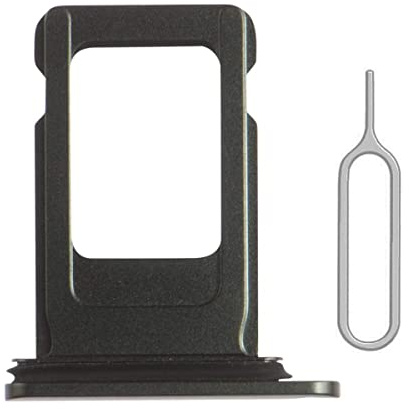 Perzework SIM Card Tray Holder Slot Replacement for iPhone 11 (Black) with Waterproof Rubber Ring and Eject Pin (Single Sim Version)