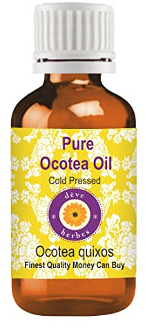 Deve Herbes Ocotea Oil (Ocotea quixos) | Cold Pressed | Pure | Natural | Undiluted | For Diluting Essential oils | For Skin & Massage | Non-Sticky| Lightweight| Men & Women | 15ml (0.50 oz)
