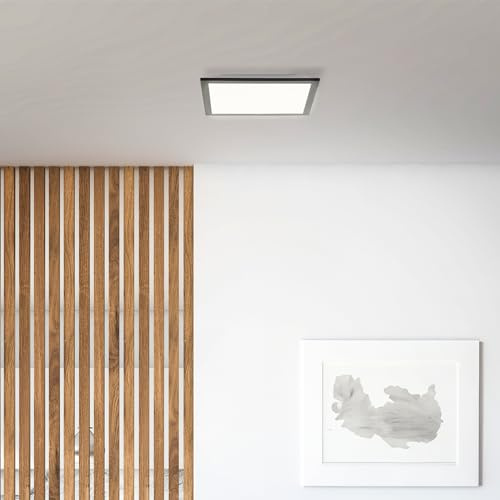 Lightbox Basic LED pannello a superficie | 30 x 30 cm | pannello a parete e a soffitto senza tempo con cornice nera e luce bianca neutra (4000 K) | 1900 lm | per ogni stanza| in alluminio/plastica