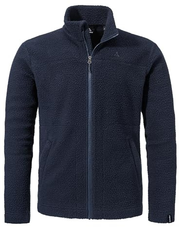 Schöffel Herren CIRC Fleece Jk Style Purga MNS, kreislauffähige Fleecejacke aus kuscheligem Sherpa Fleece, wärmende, schnell trocknende Outdoor Jacke mit fast 100% Recyclingfähigkeit, navy blazer, 56