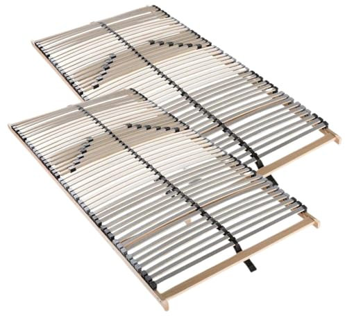 Stabiler Lattenrost 180x200, Lattenrahmen aus Buche, 42 Latten, 7 Komfortzonen, Federholzrahmen Made in Germany, Lattenrost 180 x 200 cm starr, hohe Traglast bis 150Kg