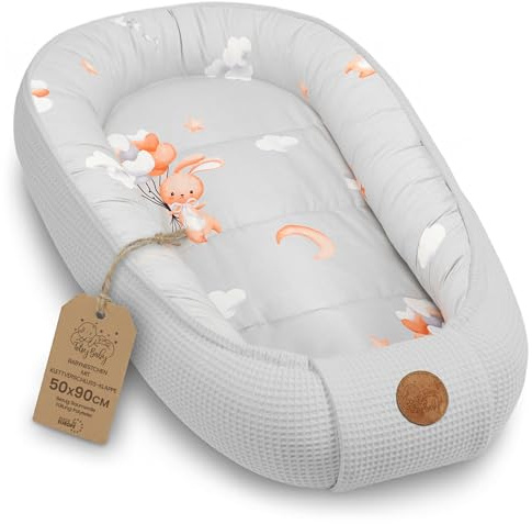 Riduttore lettino neonato - 50x90cm nido baby nest antisoffoco culla pod cocoonababy confortevole cotone waffle babynest per neonati Coniglio