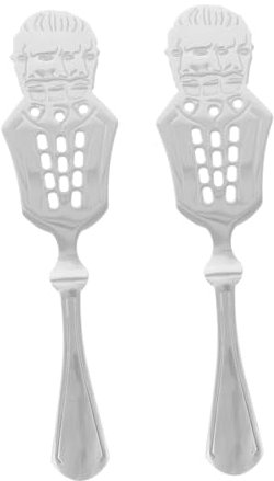HEALLILY 2piezas Cucharas De Ajenjo De Acero Inoxidable De Diseño Elegante Para Preparar Bebidas Azúcar Lumps Casa o Bares