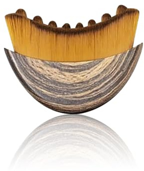 AEKZOX 1 pezzo Spazzola a secco, Pennello linfatico con setole naturali, scolpire mento e mascella, Esfoliante, Rimuove cellulite e pelle morta, Massaggio scrub antirughe, Wood face brush
