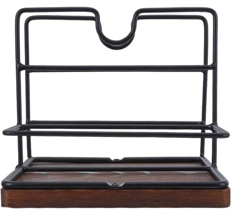 Gatuida Porte-Serviettes de Table en Bois Finition Profond Brun Organiseur Rustique pour Serviettes en Papier avec Distributeur de Sel et Poivre Support Compact Cuisine et Salle à