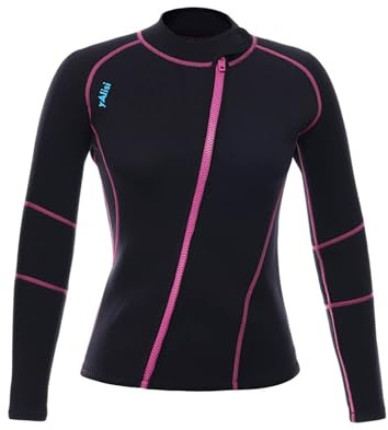 Yruioon Women Wetsuit Top 3mm Neoprene Jacket for Swimming Snorkeling Scuba Diving Surfing Sailing Black Large