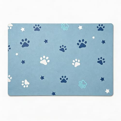 Tappetino antiscivolo per cani e gatti, 30 x 50 cm, ad asciugatura rapida, assorbente, per cani di piccola taglia e gatti (blu)