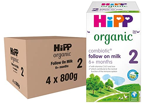 HiPP Organic 2 Follow on Baby Milk Powder Formula, From 6 Months, 800g (Pack of 4)
