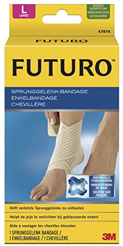 FUTURO Sprunggelenk-Bandage, Größe L (22,9 - 25,4 cm) – Unterstützung von Steifen, Schmerzenden oder Verletzten Sprunggelenken, Fußgewölbestütze, Atmungsaktiv, für Sport und Alltag