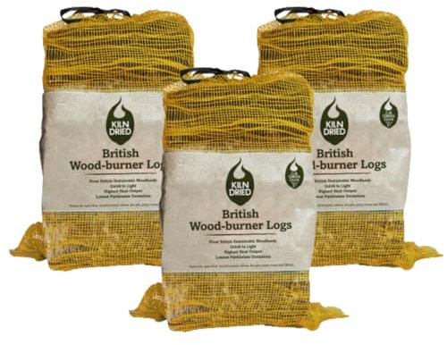 Kiln Dried Logs (18kg / 81Litre) for Wood Burners, Camping Fires, Fire Pits and Wood Stoves - Low Moisture, Long-Lasting, High Heat - Sustainably Sourced UK Firewood