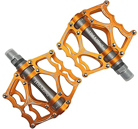 Willyn Ultra light Kugellager Trekking Rennrad Fahrrad Pedale Fahrradpedale Anti-Rutschpedale JT40 (Gold)
