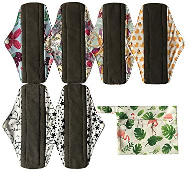 MUMBABY Lot de 1 Mini Sac humide + chiffon en bambou 6 25,4 cm Coupe menstruelle Anthracite Chiffon Bambou Mama/de/réutilisables Serviettes hygiéniques (Minky)