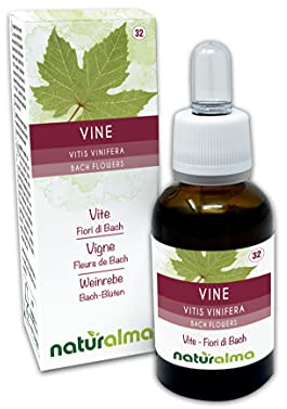 Vine o Vid (Vitis vinifera) Remedios florales Naturalma - Gotas 30 ml - Extracto líquido sin alcohol - Esencias florales - Vegano y libre de alcohol