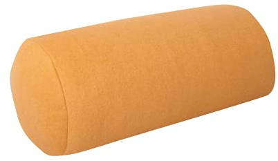 Dr. Berger – Nackenrolle ca. 40x16cm mit Kugelfaserfüllung – besonders weiche Stütze für Nacken und Hals mit senfgelbem Double Fleece Bezug aus 100% Oekotex-zertifizierter Baumwolle