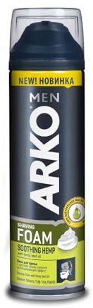 Arko Men Shaving Foam Soothing Hemp, 200ml – Hydrating & Anti-Irritation Shaving Foam for Smooth & Comfortable Shave