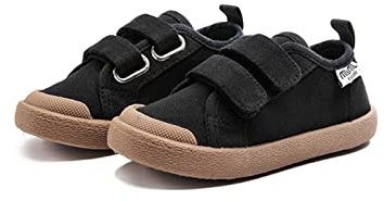 m1&m2 Trainers Canvas Toddler Size Kids Boys Girls Running Shoes Breathable School Sneakers Sports Outdoor Children Black