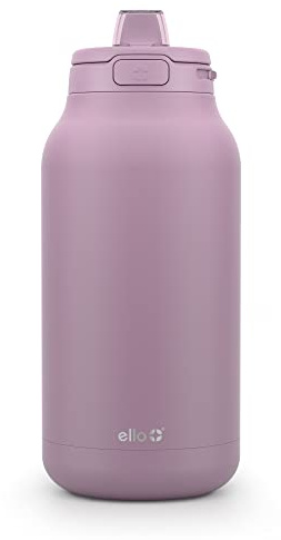 Ello Hydra 64oz Stainless Steel Water Jug with Locking Leak Proof Lid | Reusable Half Gallon Vacuum Insulated Metal Bottle with Silicone Straw, Keeps Drinks Cold All Day, Gift Ready, Mauve