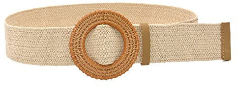 Elastischer Stoffgürtel für Damen Herren Breite Damen Gürtel gewebte elastische Stretch breite Taillengürtel für Kleider mit Schnalle Gelbe Unsichtbar Elastischer Gürtel mit Flacher Schnalle