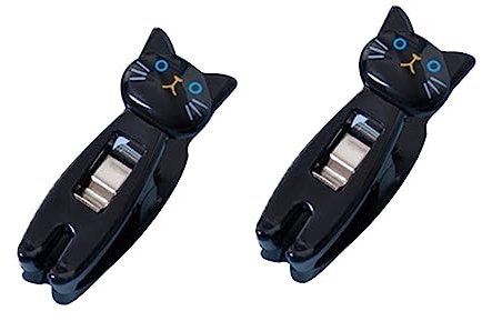 MAGICLULU 2pcs Chip Clips for Food Bags Adorable Cartoon File Paper Clips Strong Grip for Cat Random Color